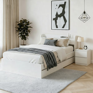 Single Bed Frame + Bedside Table | Bedroom Set | Natural Finish