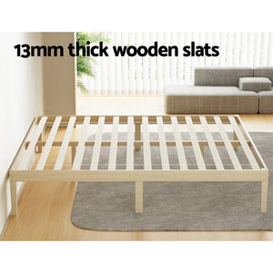 Bed Frame | King Size | Wooden Base | Mattress Platform | Timber Pine | BRUNO