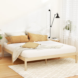 Bed Frame | King Size | Wooden Base | Mattress Platform | Timber Pine | BRUNO