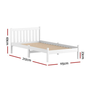 Bed Frame | King Single Size | Wooden | White | SOFIE