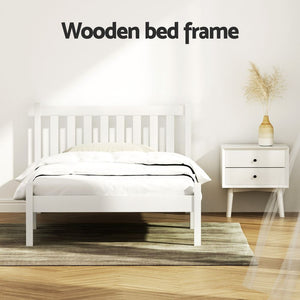Bed Frame | King Single Size | Wooden | White | SOFIE