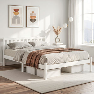 Bed Frame | Queen Size | Wooden | White | SOFIE