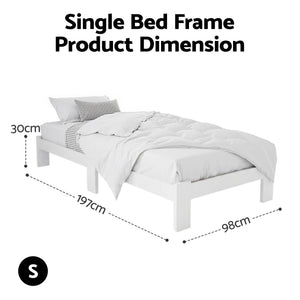 Artiss Bed Frame Single Wooden Bed Base Frame Size JADE Timber Mattress Platform