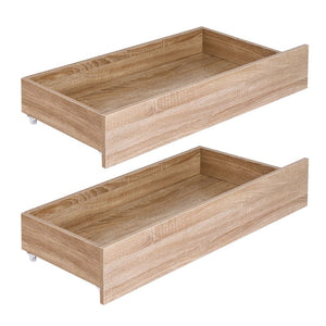 Under Bed Storage Drawers | 2 Pack | Wooden Rolling Drawers | King Single & Queen