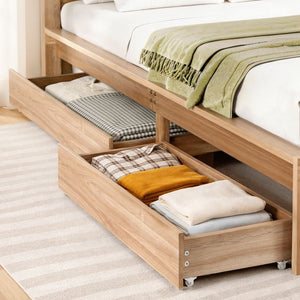 Under Bed Storage Drawers | 2 Pack | Wooden Rolling Drawers | King Single & Queen