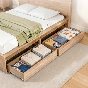 Artiss 2pcs Under Bed Storage with Wheels Rolling Wooden Drawers Single & Double