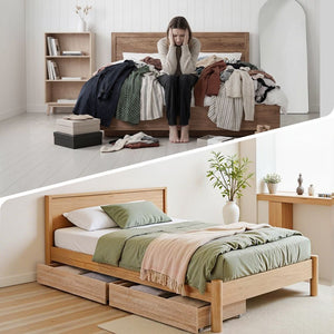 Under Bed Storage Drawers | 2 Pack | Wooden Rolling Drawers | Single & Double