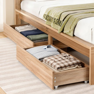 Under Bed Storage Drawers | 2 Pack | Wooden Rolling Drawers | Single & Double