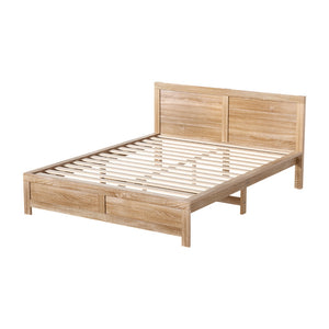 Artiss Bed Frame | Queen Size | Wooden Acacia | Oatmeal