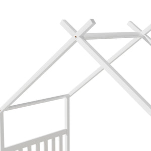 Artiss Bed Frame | Wooden Base | Kids Single | Timber House | White