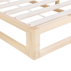 Bed Frame | Queen Size | Wooden Base | Mattress Platform | Timber Pine | KALAM