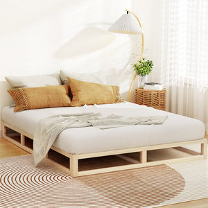 Bed Frame | Queen Size | Wooden Base | Mattress Platform | Timber Pine | KALAM