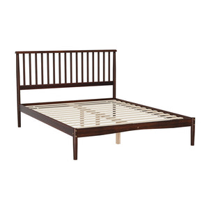 Bed Frame | Double Size | Wooden Base | Mattress Platform | Timber Walnut | VISE