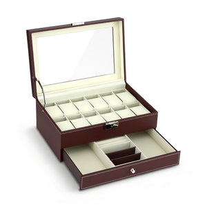 Watch Box Organiser | 12 Grids | Jewellery Storage Display Case (Set A)