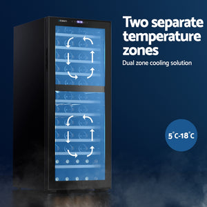 Devanti Wine Cooler Fridge | Compressor | Dual Zone | 80 Bottles