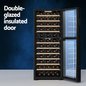 Devanti Wine Cooler Fridge | Compressor | Dual Zone | 80 Bottles
