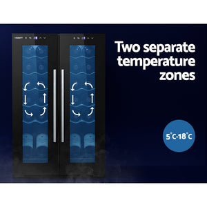 Devanti Wine Cooler Fridge | Dual Zone | 24 Bottles