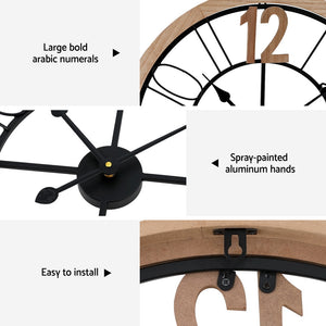 60CM Wall Clock | Wooden