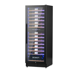 Devanti Wine Cooler Fridge | Dual Zone | 128 Bottles