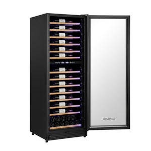 Devanti Wine Cooler Fridge | Dual Zone | 128 Bottles