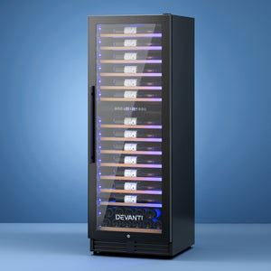 Devanti Wine Cooler Fridge | Dual Zone | 128 Bottles
