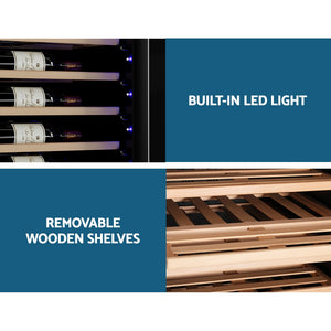 Devanti Wine Cooler Fridge | Dual Zone | 128 Bottles