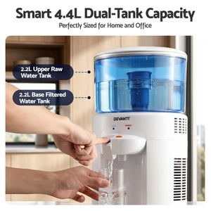 Benchtop Water Cooler | 5L Countertop Dispenser with Filter & 2 Taps