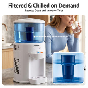 Benchtop Water Cooler | 5L Countertop Dispenser with Filter & 2 Taps
