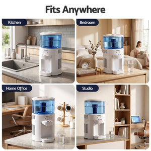 Benchtop Water Cooler | 5L Countertop Dispenser with Filter & 2 Taps