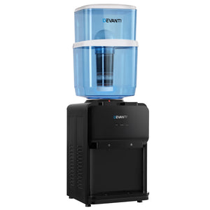 Devanti Water Cooler Dispenser | 22L | Bench Top | Chiller | Purifier | Filter | Hot | Cold | Black