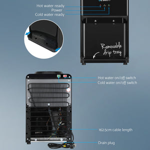 Devanti Water Cooler Dispenser | 22L | Bench Top | Chiller | Purifier | Filter | Hot | Cold | Black