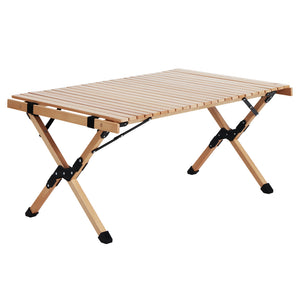 Outdoor Furniture | Wooden Egg Roll | Picnic Table | Camping Desk | 90CM
