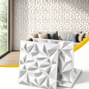 3D Diamond Wall Panels | 15 Pack | PVC Feature Wall Panels | 50 x 50cm