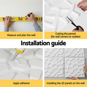 3D Decorative Wall Panels | 15 Pack | PVC Feature Wall Panels | 50 x 50cm
