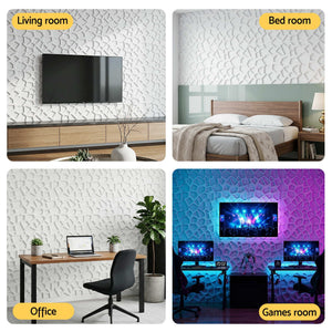 3D Decorative Wall Panels | 15 Pack | PVC Feature Wall Panels | 50 x 50cm