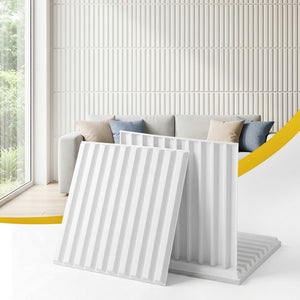 3D Vertical Wall Panels | 15 Pack | PVC Feature Wall Panels | 50 x 50cm