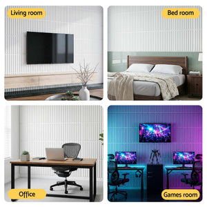 3D Vertical Wall Panels | 15 Pack | PVC Feature Wall Panels | 50 x 50cm