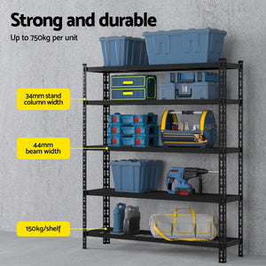 Giantz Garage Shelving | 5 x 1.8m | Warehouse Storage Rack