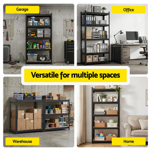 Garage Shelving 1.6x0.8m | Heavy Duty Storage Rack | Black
