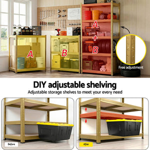 Garage Shelving 1.6x0.8m | Heavy Duty Storage Rack | Yellow