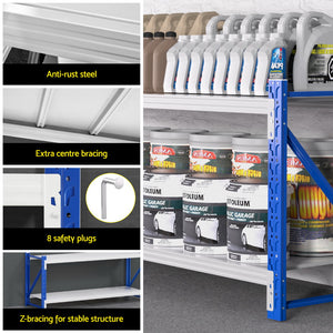 Garage Shelving Rack Set | 2x 0.9m Heavy Duty Workbench Units