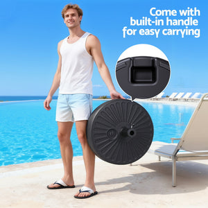 Umbrella Base Weight | Round Plastic | Pole Holder 30–48mm | Beach