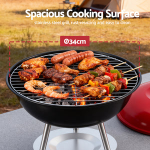 Portable Charcoal BBQ Grill | With Lid | Camping Outdoor