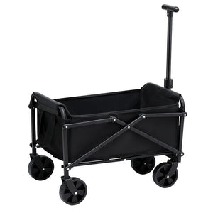 Folding Garden Cart | Camping Wagon Trolley | Outdoor Beach | Black