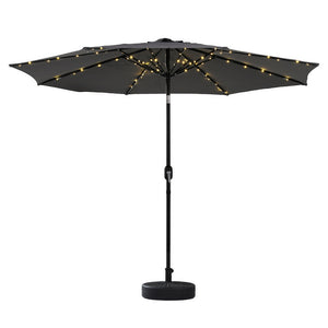 Outdoor Umbrella | 2.9m | Tilt + String Lights | Charcoal Shade (Set A)