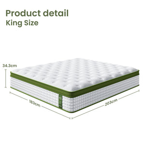 34cm Latex Hybrid Mattress | King | Medium Firm | 5-Zone Pocket Spring