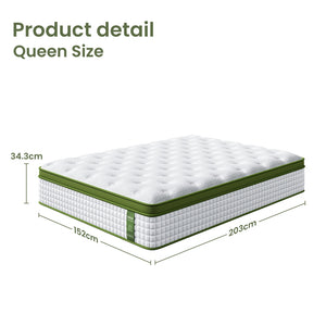 34cm Latex Hybrid Mattress | Queen | Medium Firm | 5-Zone Pocket Spring