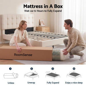 RoomSense King Single Mattress, 26cm Orthopedic Firm Mattress for Back Pain Relief, Pocket Spring Hybrid Mattress King Single Size for Home & Rental
