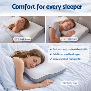 Cooling Memory Foam Pillow | Dual-Sided Queen Size Pillow