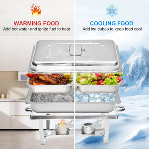 Stainless Steel Chafing Dish Set | 4.5L x 2 | Buffet Food Warmer